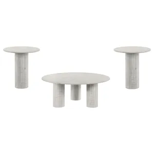 Astoria 3-piece Marble Coffee and End Table Set White