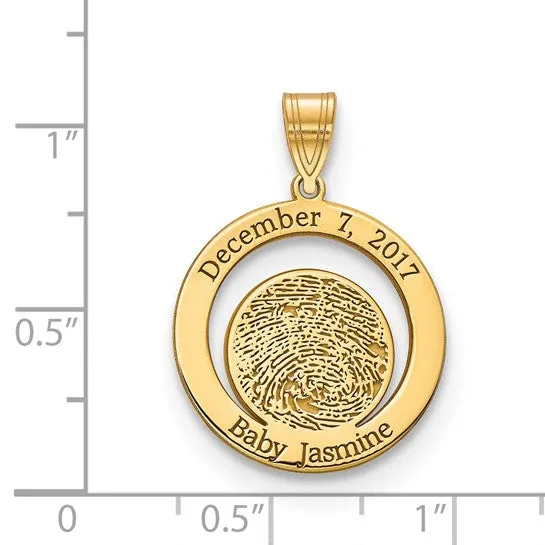 Baby Fingerprint and Birthdate Charm