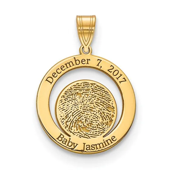 Baby Fingerprint and Birthdate Charm
