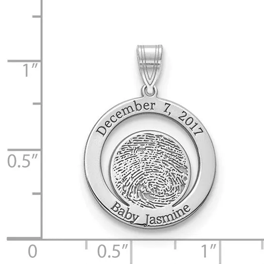 Baby Fingerprint and Birthdate Charm