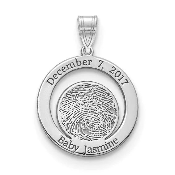 Baby Fingerprint and Birthdate Charm