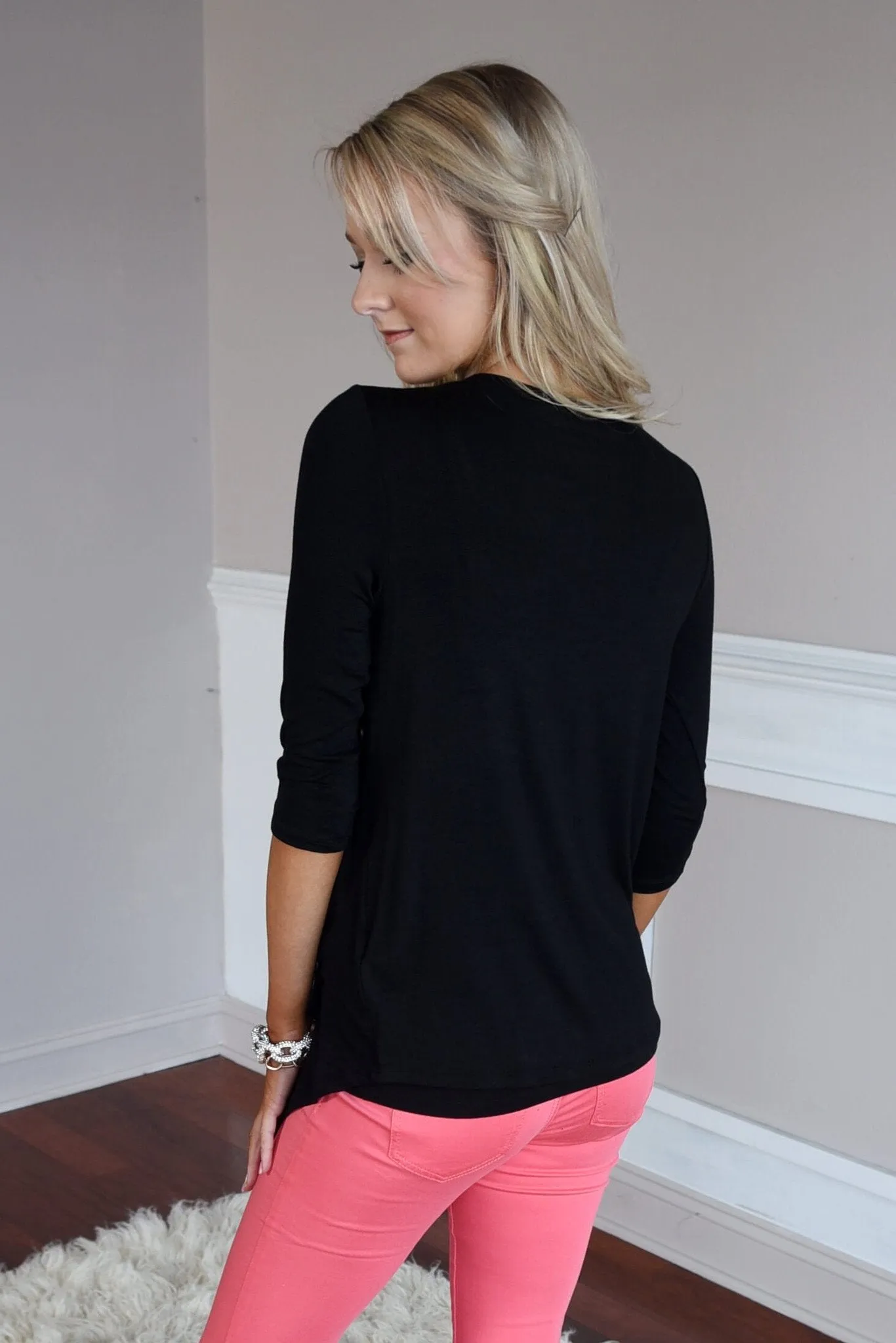Baby I'm Yours Button Top - Black