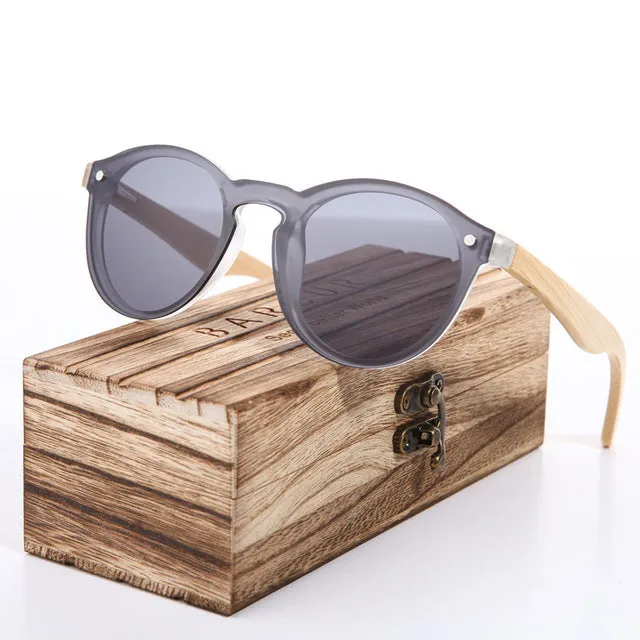 BARCUR Bamboo Wood Cat Eye Sunglasses