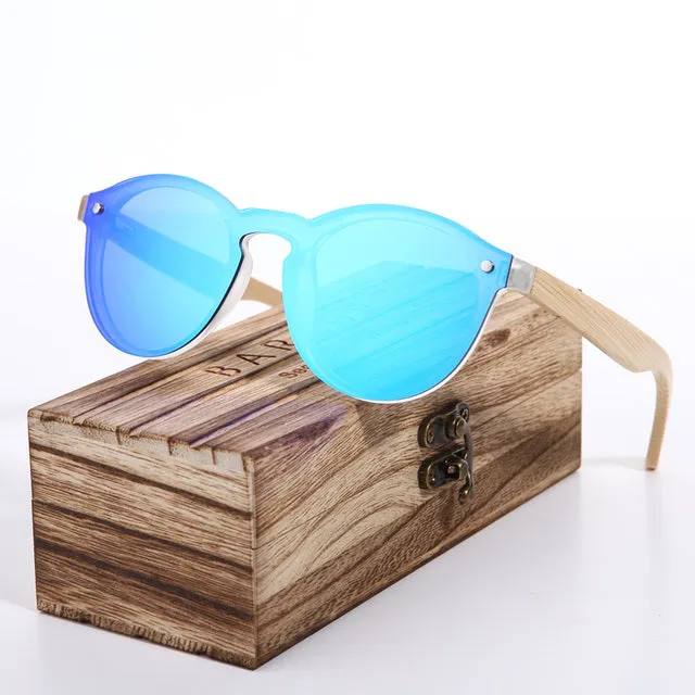 BARCUR Bamboo Wood Cat Eye Sunglasses