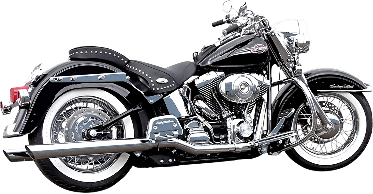 Bassani Manufacturing SFT-211 Power Curve True-Dual Crossover Header Pipes for Softails - Chrome