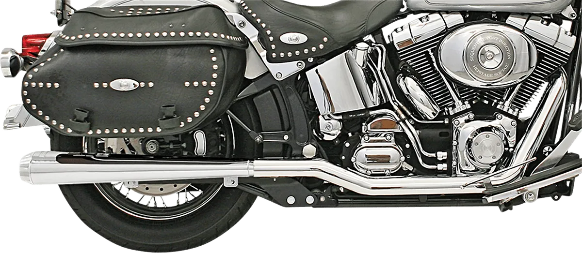 Bassani Manufacturing SFT-211 Power Curve True-Dual Crossover Header Pipes for Softails - Chrome