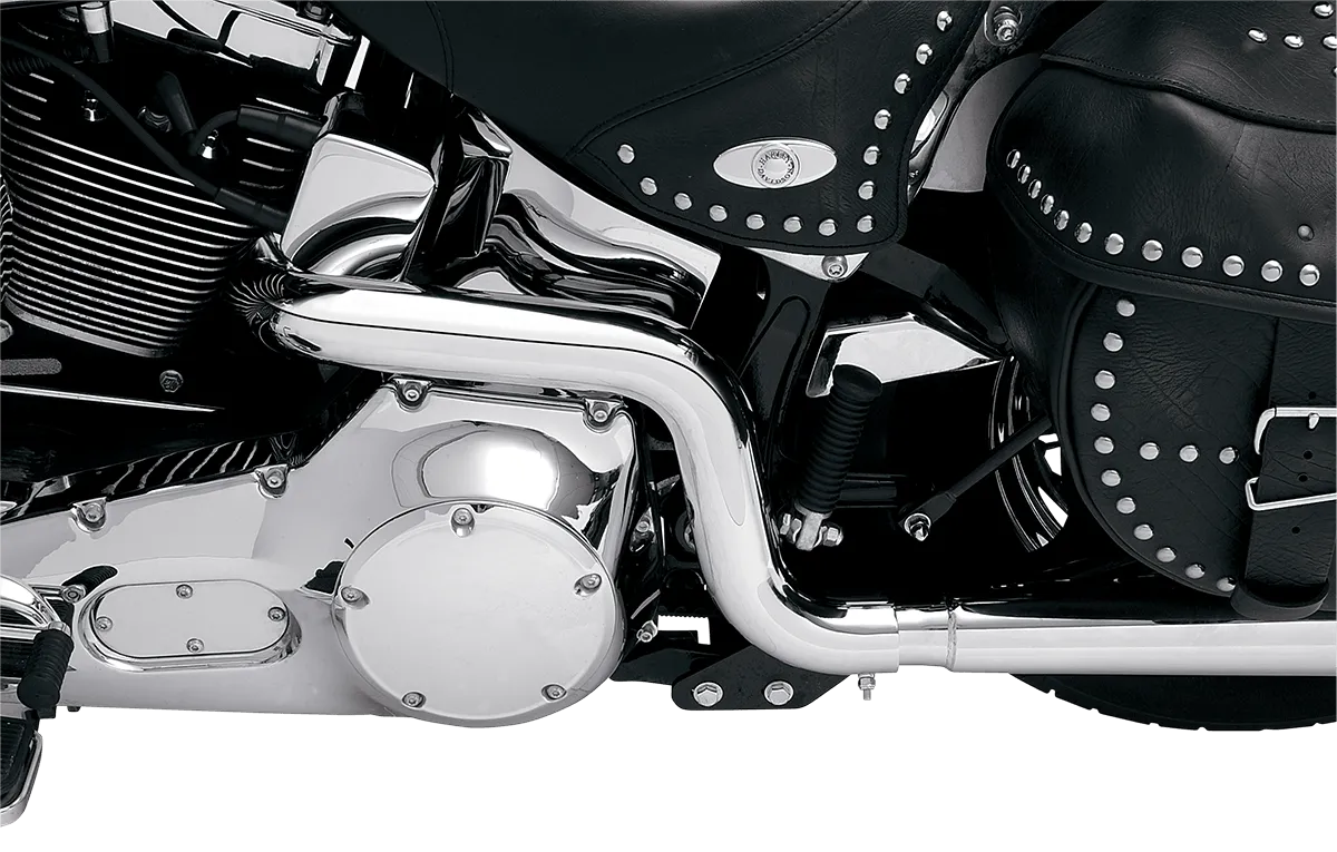 Bassani Manufacturing SFT-211 Power Curve True-Dual Crossover Header Pipes for Softails - Chrome