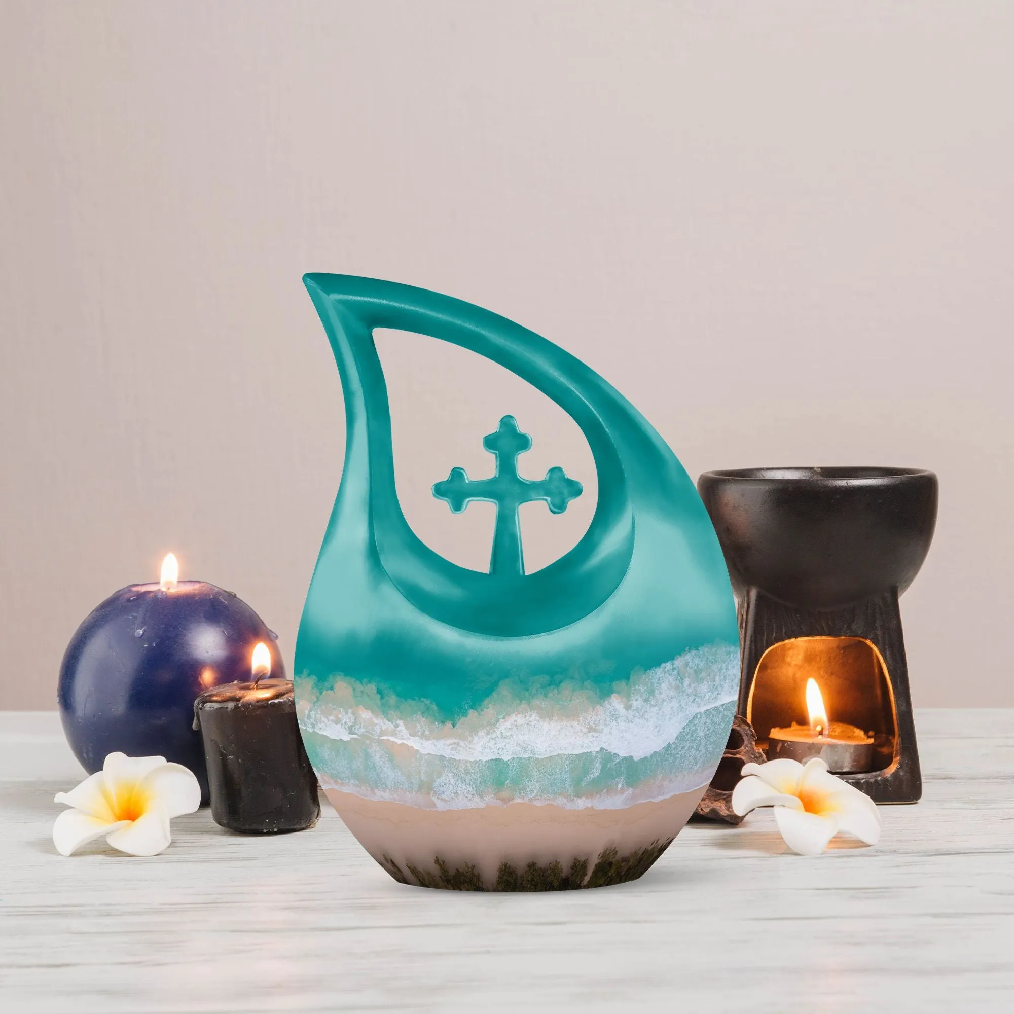 Beach Theme Cremation Keepsake Urn For Human Ashes