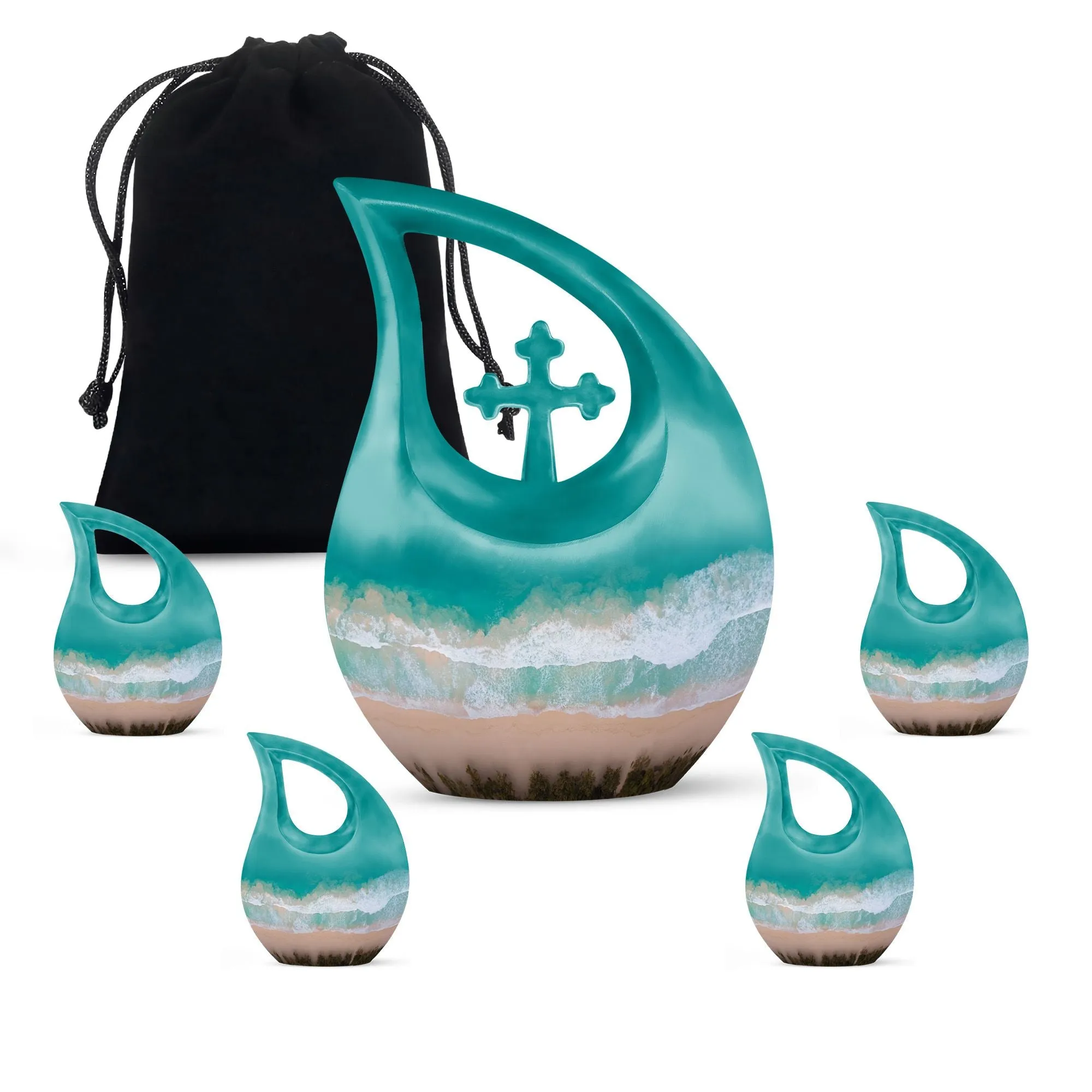 Beach Theme Cremation Keepsake Urn For Human Ashes