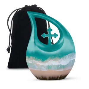 Beach Theme Cremation Keepsake Urn For Human Ashes