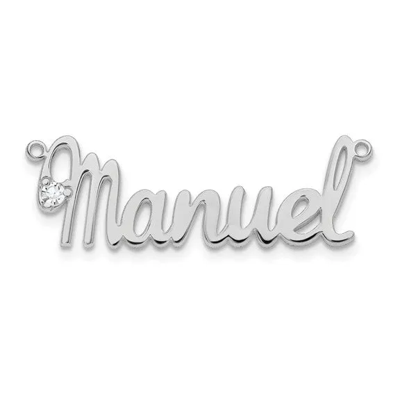 Birthstone Nameplate Necklace