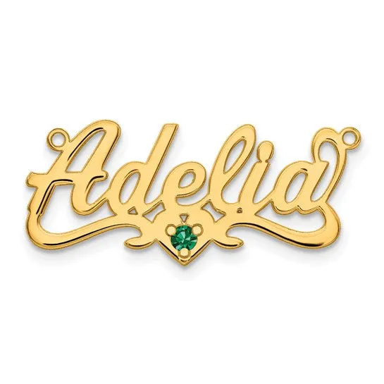 Birthstone Nameplate Necklace