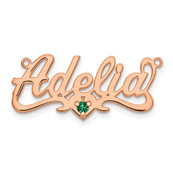 Birthstone Nameplate Necklace