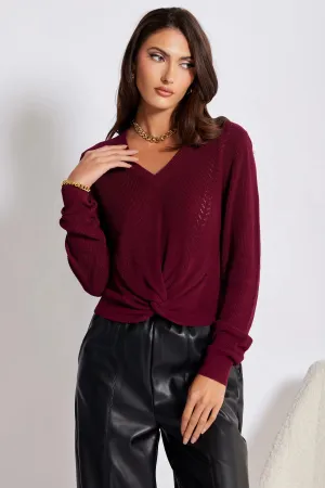 Bishop   Young Mateo Twist Front Sweater