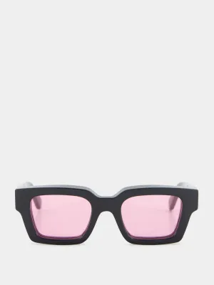 Black and Pink Virgil Square Sunglasses