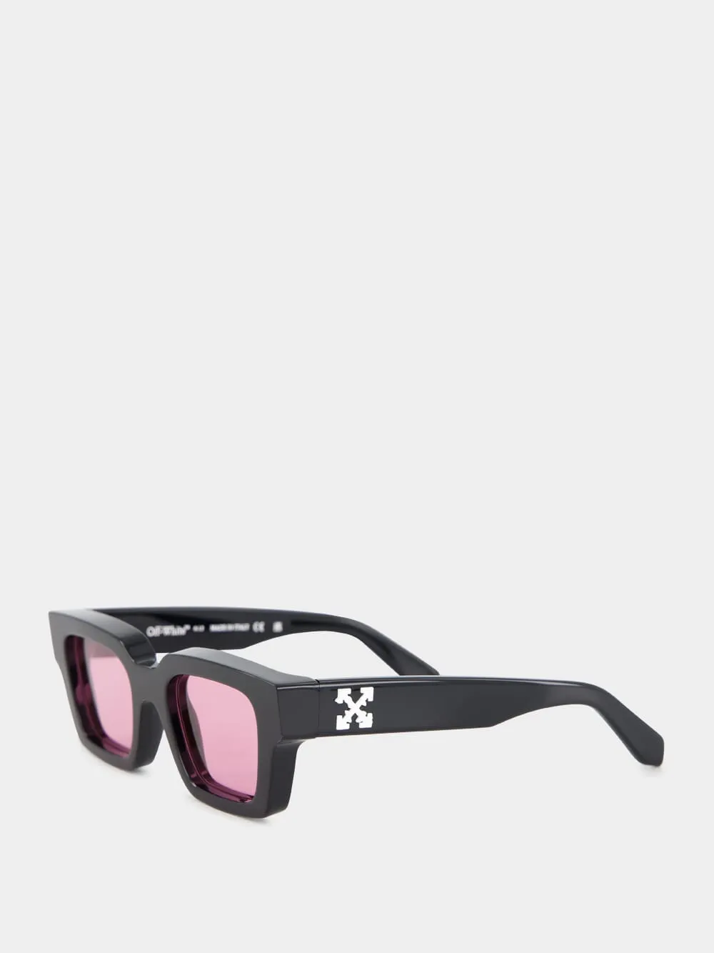 Black and Pink Virgil Square Sunglasses