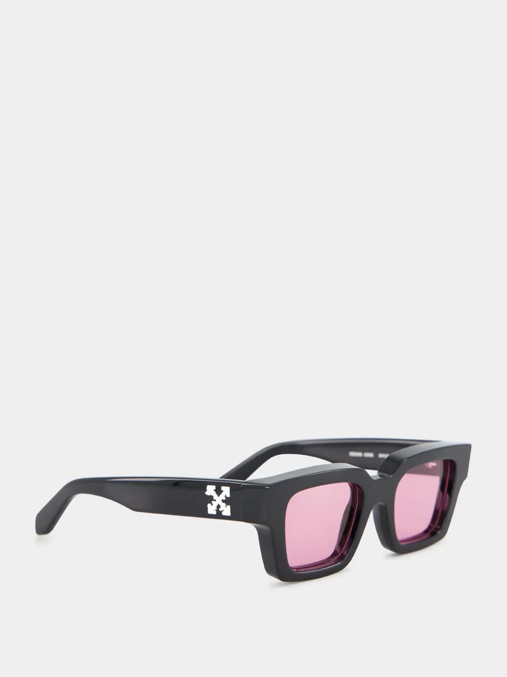 Black and Pink Virgil Square Sunglasses