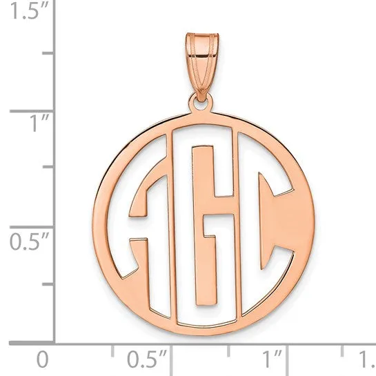 Block Circle Cut-out Letters Monogram Pendants