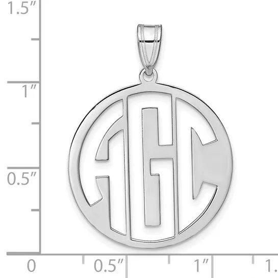 Block Circle Cut-out Letters Monogram Pendants