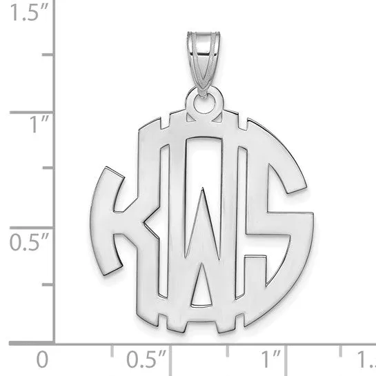 Block Letter Circle Cut-out Background Monogram Pendants