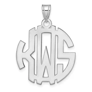 Block Letter Circle Cut-out Background Monogram Pendants