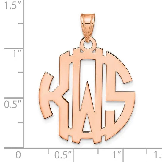 Block Letter Circle Cut-out Background Monogram Pendants