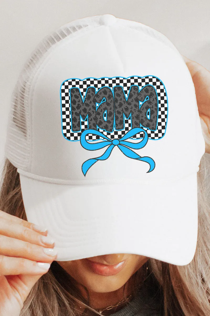 Blue Leopard Luxe Mama Foam Mesh Back Trucker Cap