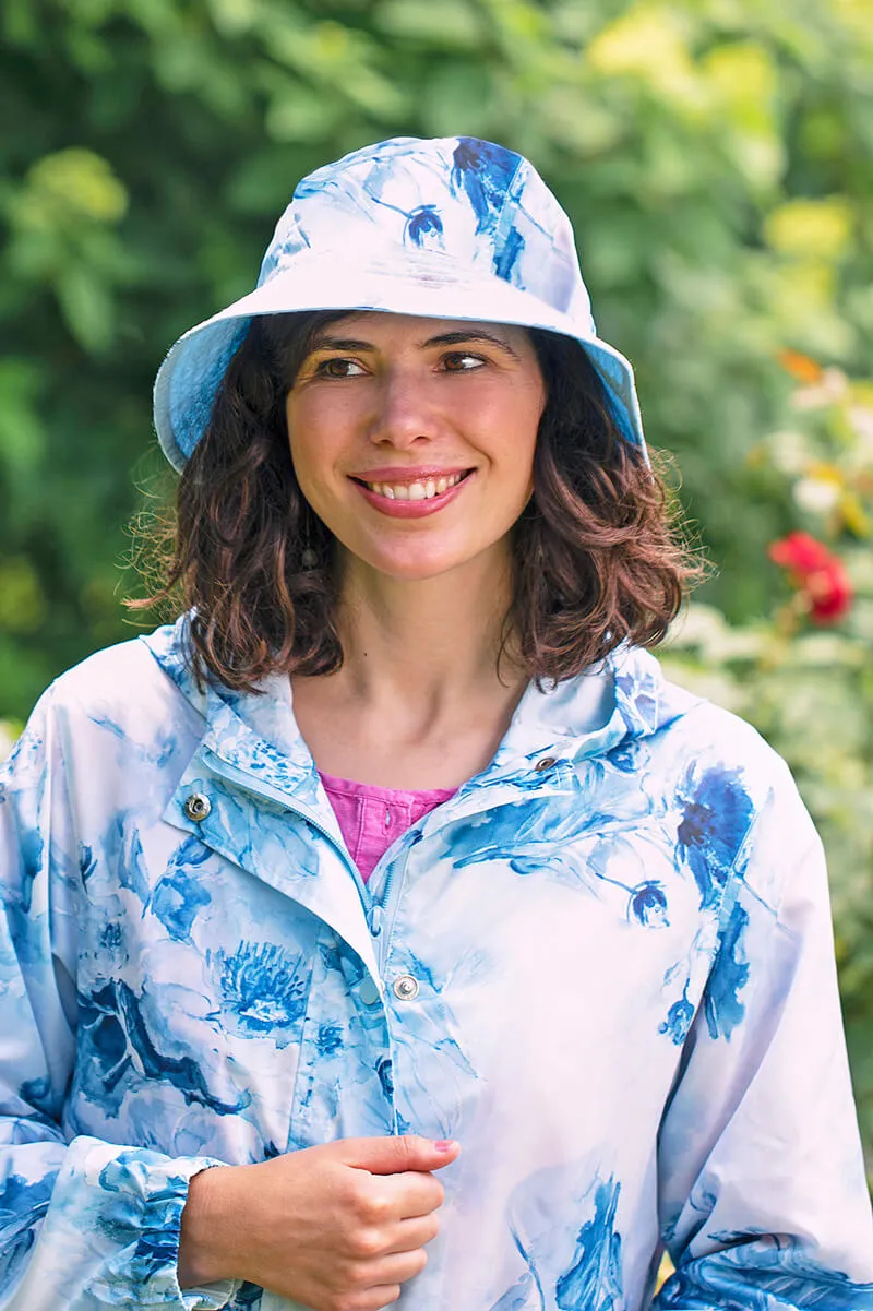 Blue Peony Rain Hat
