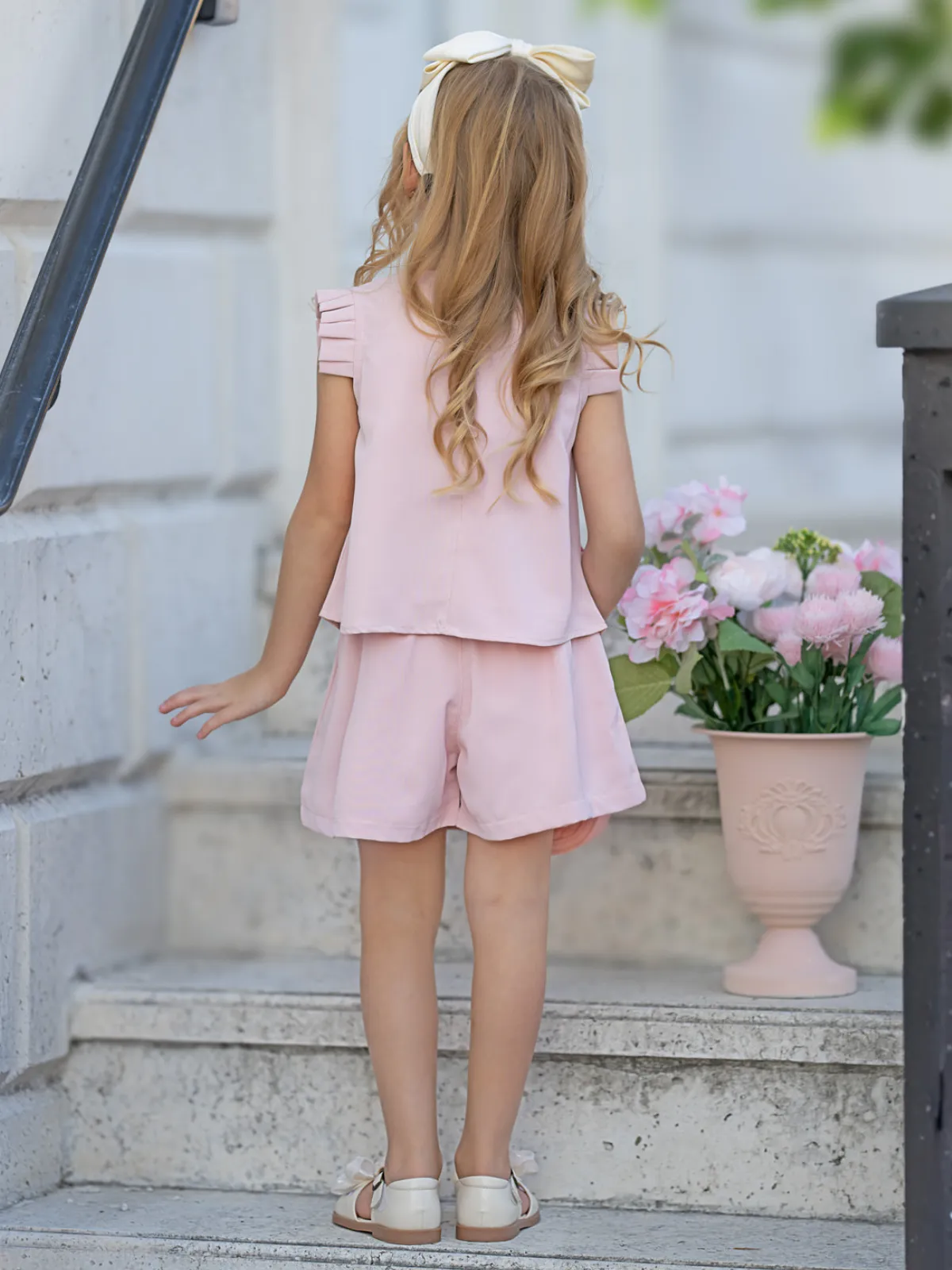Blush Pink Daisy Top and Short Set