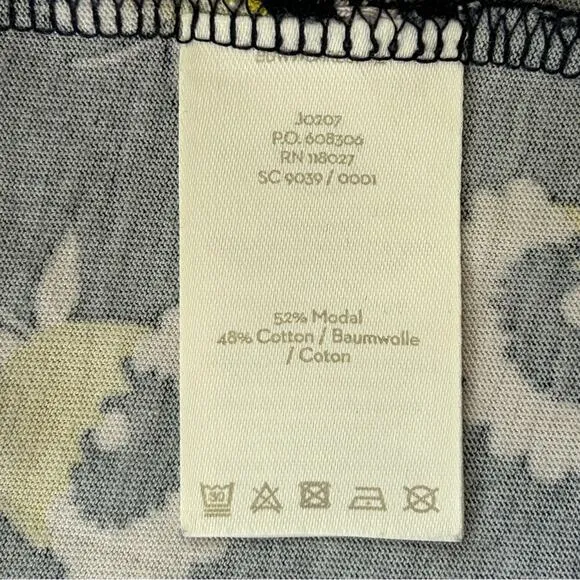 Boden Lois Knit Sleeveless Floral Dress Womens Size 6 Navy Yellow Ruffle Tie