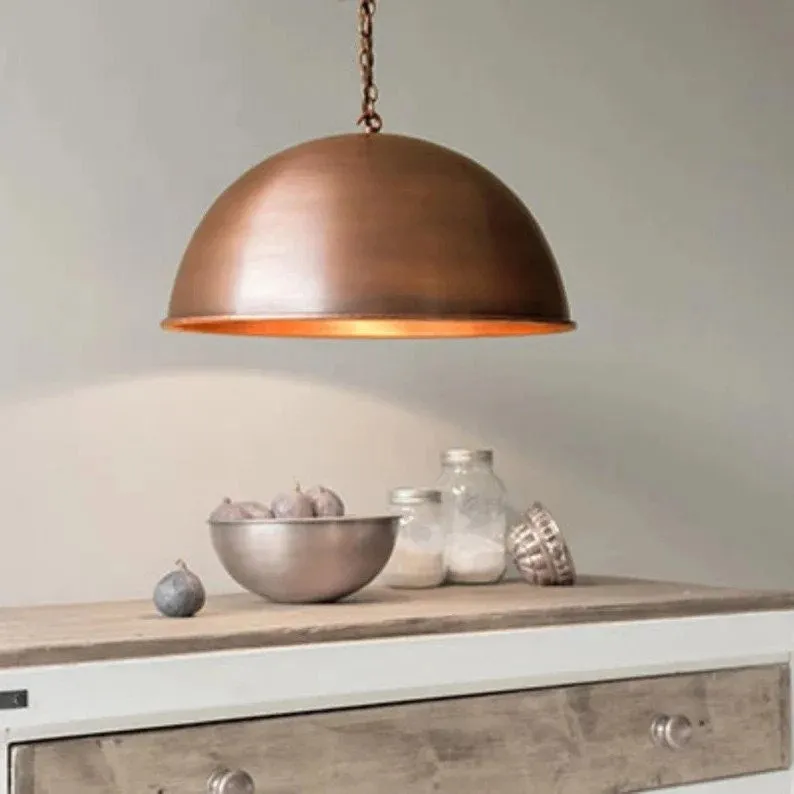Brass Dome Pendant Lamp – Moroccan-Inspired Ceiling Light for Elegant Interiors