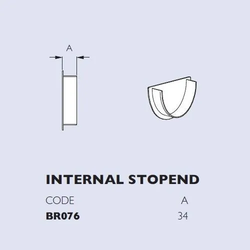 Brett Martin Deepstyle 115mm Cascade Cast Iron Effect Internal Stopend (BR076CI)