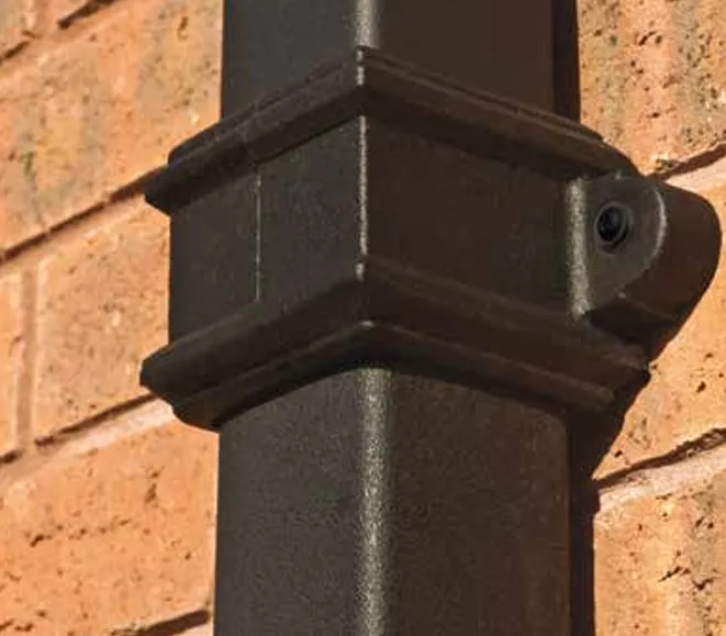 Brett Martin Square 65mm Cast Iron Effect Socketed Downpipe with Lugs - 1.8m (BR5018LCI)