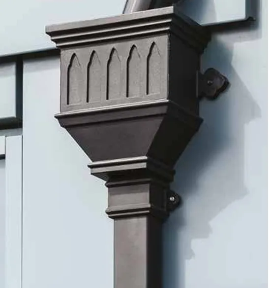Brett Martin Square 65mm Cast Iron Effect Socketed Downpipe with Lugs - 1.8m (BR5018LCI)