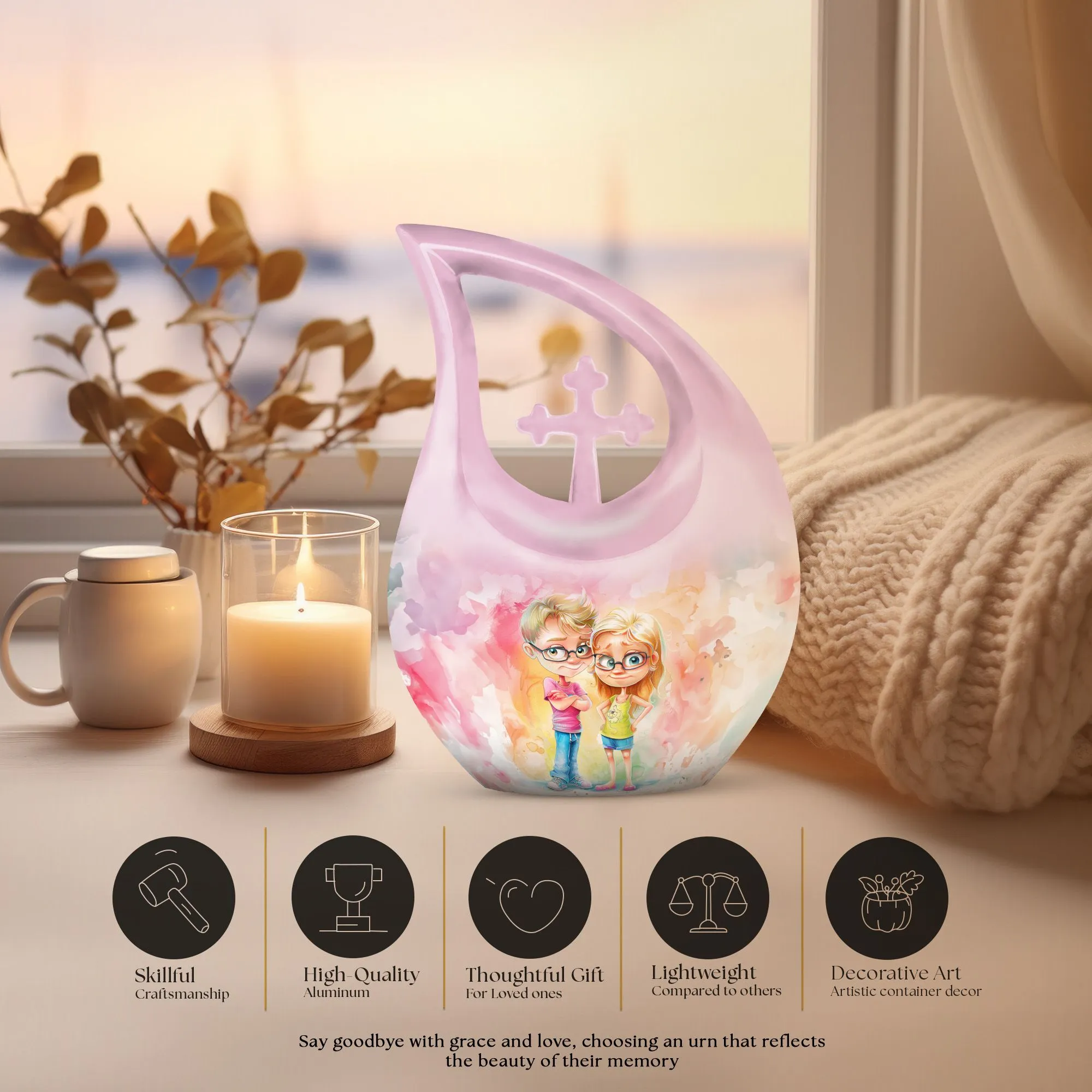 Brother and Sister Memorial Extra Large Cremation Urn