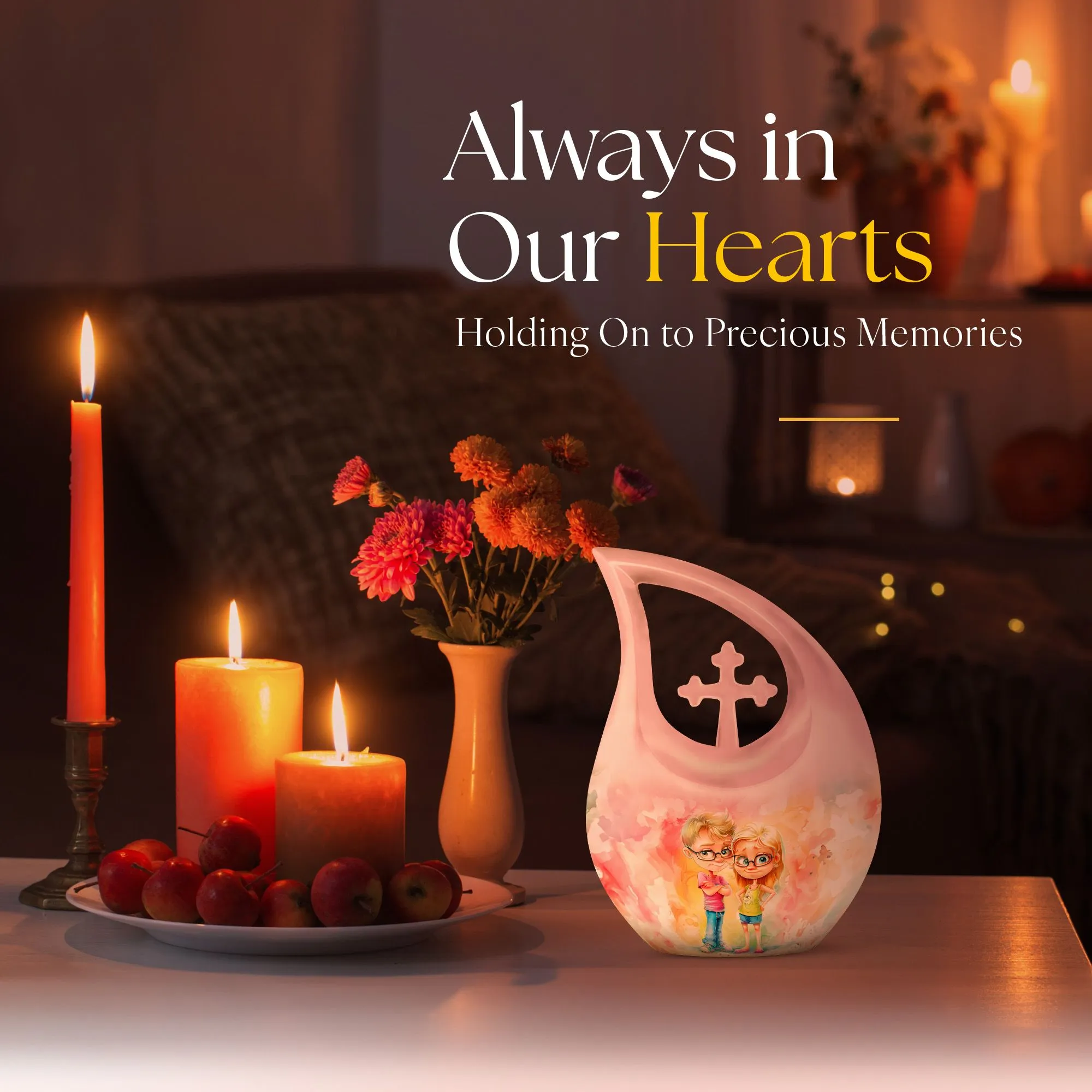 Brother and Sister Memorial Extra Large Cremation Urn