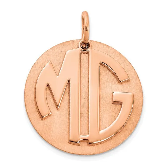 Brushed Reversable 2 Letter Monograms with Disc