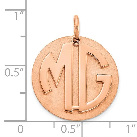 Brushed Reversable 2 Letter Monograms with Disc