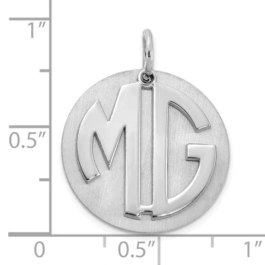 Brushed Reversable 2 Letter Monograms with Disc
