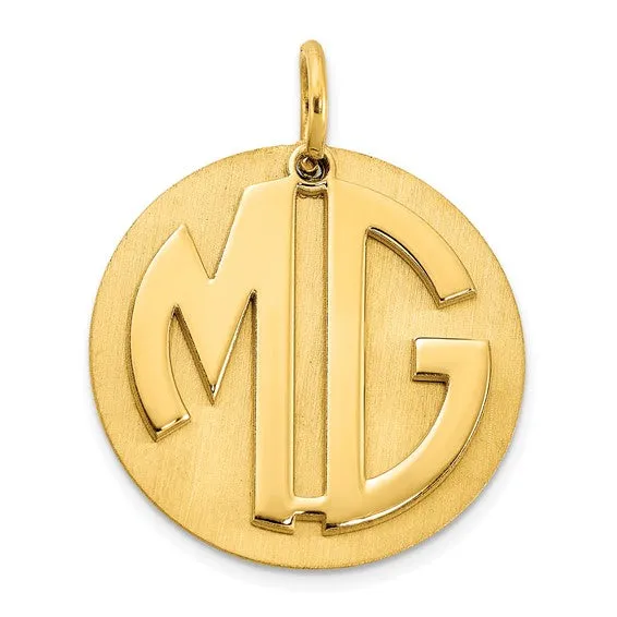 Brushed Reversable 2 Letter Monograms with Disc