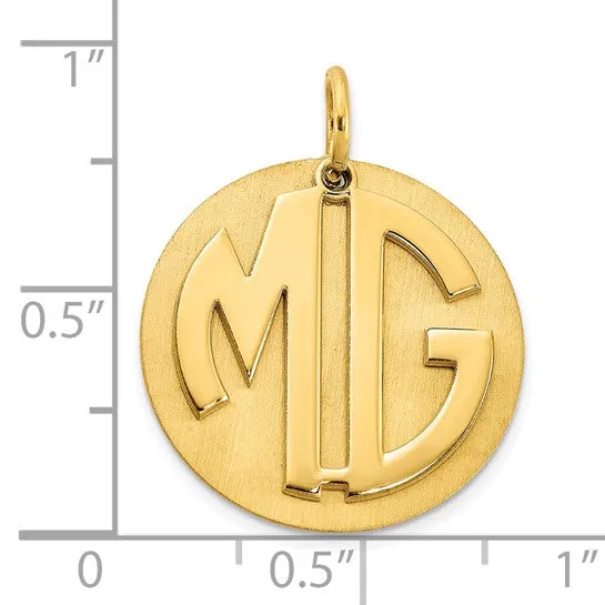Brushed Reversable 2 Letter Monograms with Disc