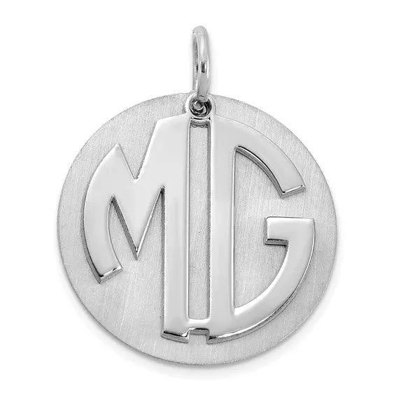 Brushed Reversable 2 Letter Monograms with Disc