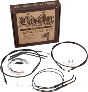 Burly Brand B30-1017 Extended Cable/Brake Line Kit for 18in. Ape Handlebars - Black Vinyl