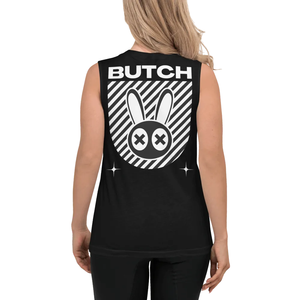 Butch Pride Muscle Shirt Lesbian Queer Streetwear Black Relaxed Fit Sleeveless Tank Top