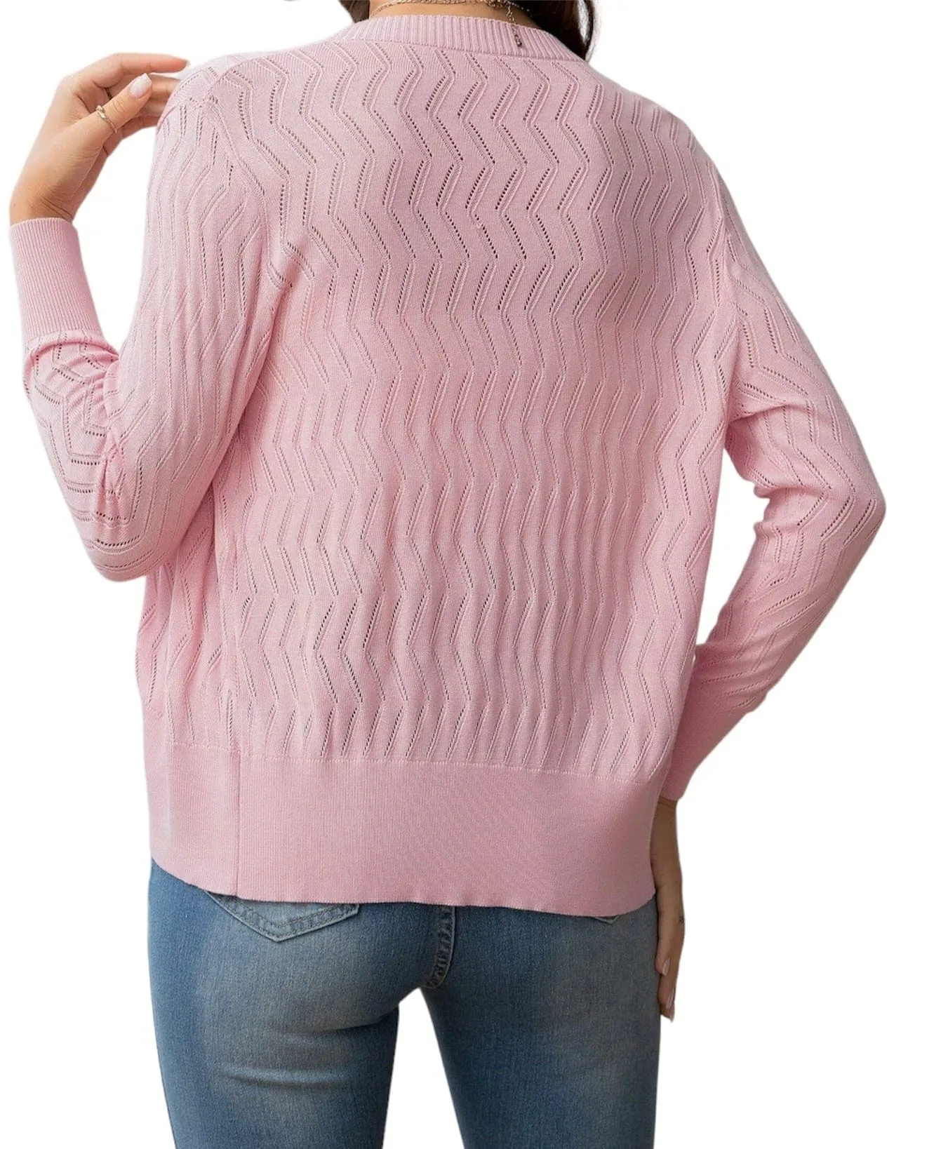Buttoned Serenity V-Neck Knit Delight