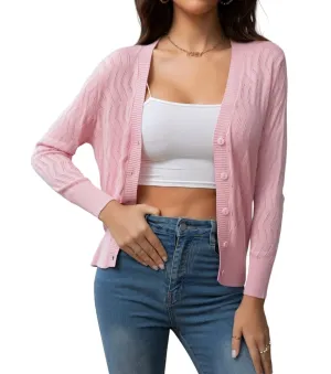 Buttoned Serenity V-Neck Knit Delight