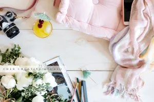 Camera, Cushion & Cocktail. Digital Image
