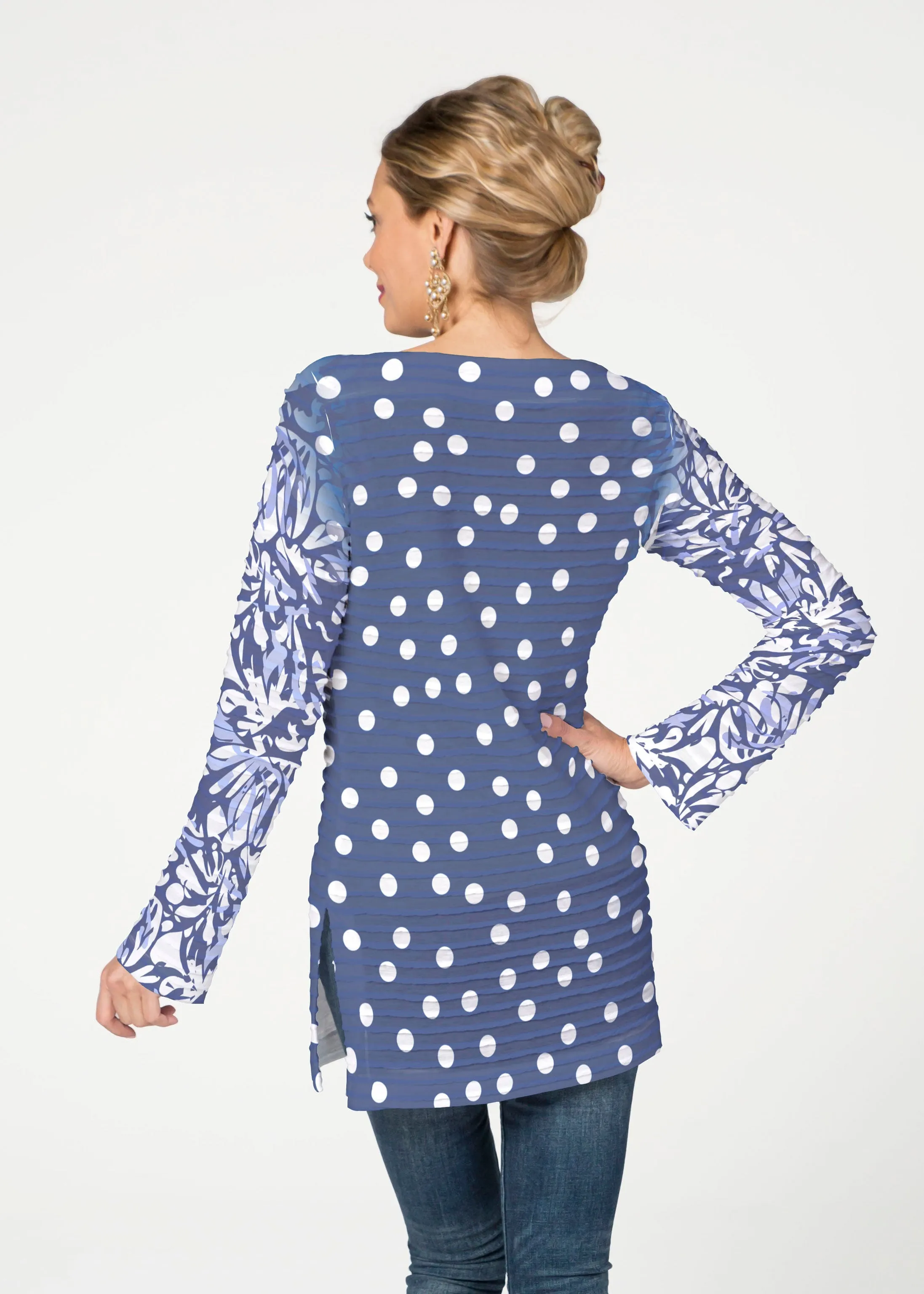Camouflage Dots (7879) ~ Banded Boatneck Tunic