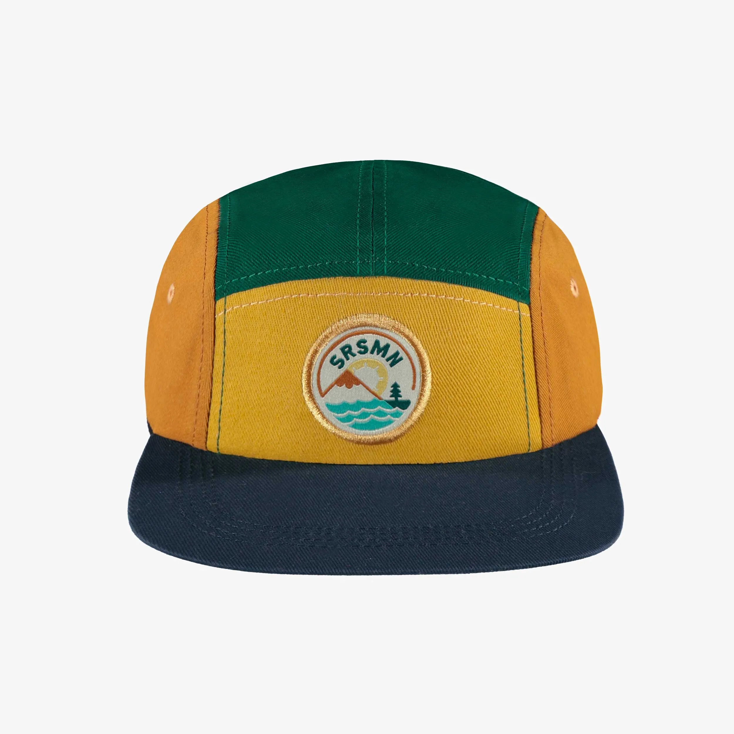 Casquette verte et jaune à visière plate, enfant || Green and yellow cap with flat visor, child