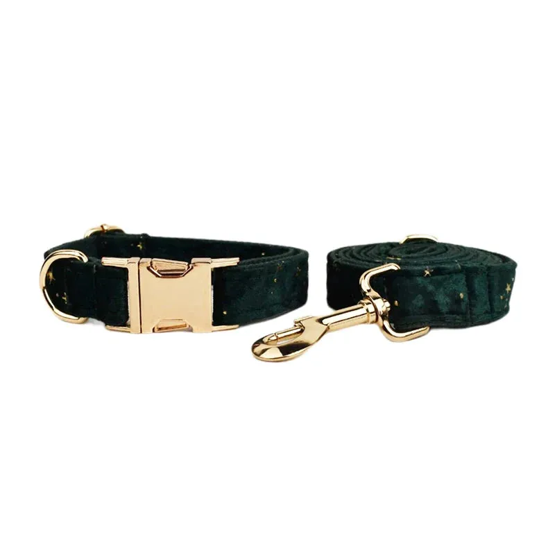Celestial Elegance: Personalized Bow Collar, Leash